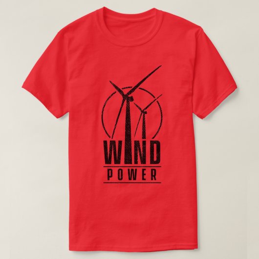 Windkraftanlagen - Power mit erneuerbaren Energien T-Shirt (Design vorne)