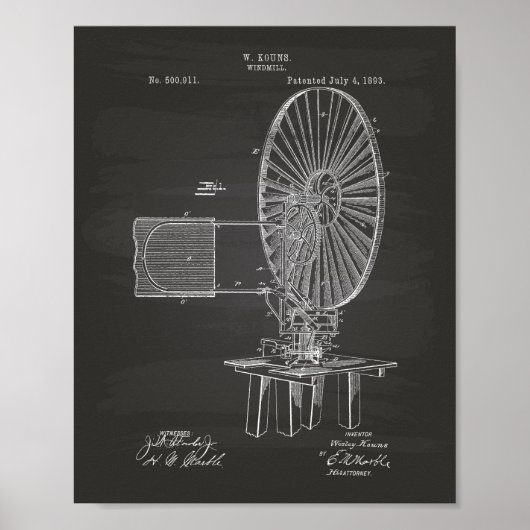 Windmill 1893 Patentenkabine Poster (Vorne)
