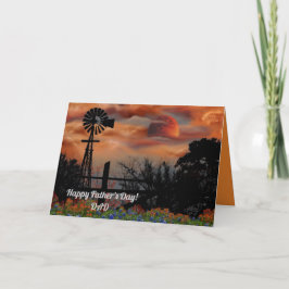 Windmill And Orange Moon Karte