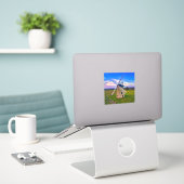 Windmill Blue Sky Aufkleber (Laptop auf Schreibtisch)