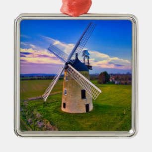 Windmill Blue Sky Ornament Aus Metall