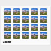 Windmill Blue Sky Quadratischer Aufkleber (Blatt)