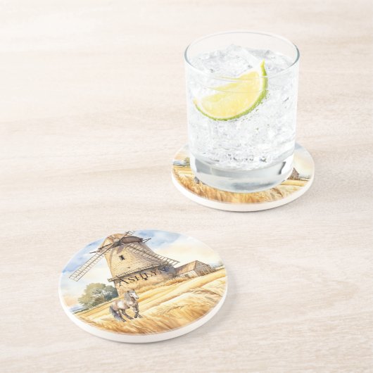 Windmill Country Horse Getränkeuntersetzer (Seite)