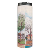 Windmill De Adriaan Haarlem Niederlande Watercolor Thermosbecher (Rückseite)