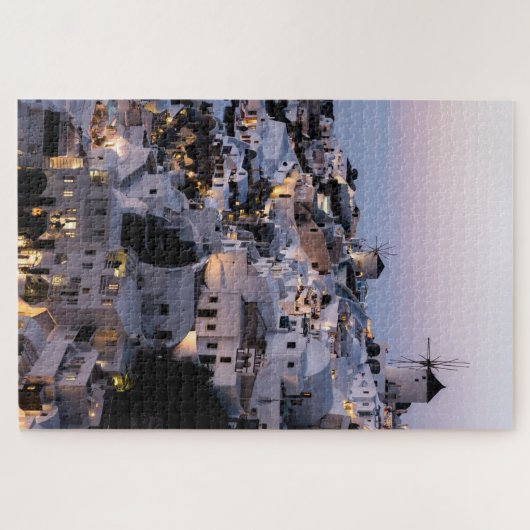 Windmill Griechenland Santorini Sommerhäuser Meer Puzzle (Horizontal)