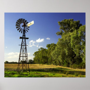 Windmill in der Nähe von Hume Highway, Victoria,  Poster