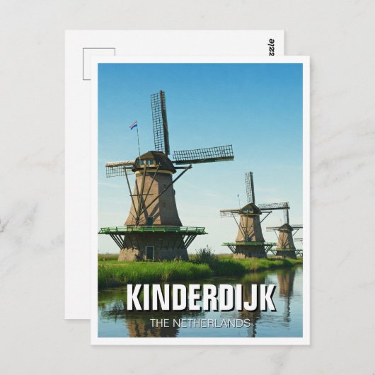 Windmill in Kinderdijk Niederlande Postkarte (Vorne/Hinten)