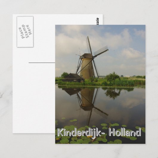 Windmill in Kinderdijk Postkarte (Vorne/Hinten)