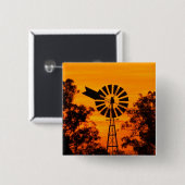 Windmill in Sunset, Australien Button (Vorne & Hinten)