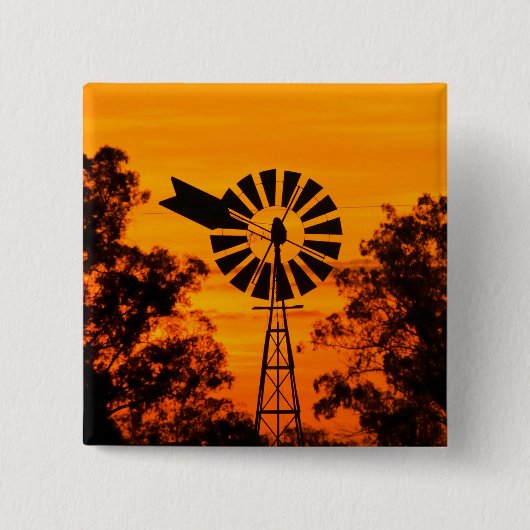 Windmill in Sunset, Australien Button (Vorderseite)