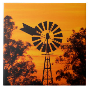 Windmill in Sunset, Australien Fliese
