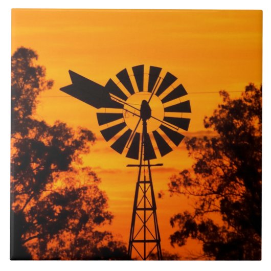 Windmill in Sunset, Australien Fliese (Vorderseite)