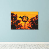 Windmill in Sunset, Australien Leinwanddruck (Insitu (Holzboden))