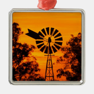 Windmill in Sunset, Australien Ornament Aus Metall