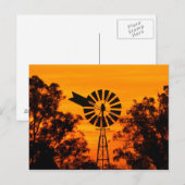Windmill in Sunset, Australien Postkarte (Vorne/Hinten)