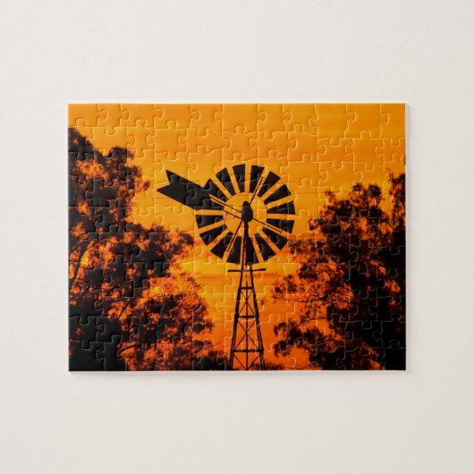 Windmill in Sunset, Australien Puzzle (Horizontal)