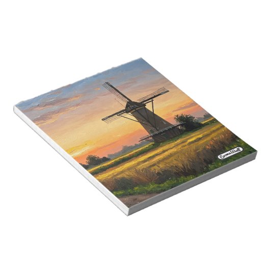 Windmill In The Countryside Notizblock (angewinkelt)