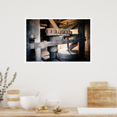Windmill Interior, Millstone, Tés, Ungarn Poster (Küche)