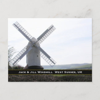 Windmill: Jack & Jill Sussex UK Postcard Postkarte