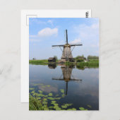 Windmill Kinderdijk Molen Hollen Niederlande Postkarte (Vorne/Hinten)