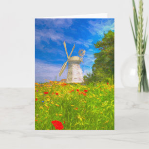 Windmill Meadow Art Karte