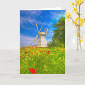 Windmill Meadow Art Karte (Gelbe Blume)