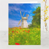 Windmill Meadow Art Karte (Gelbe Blume)