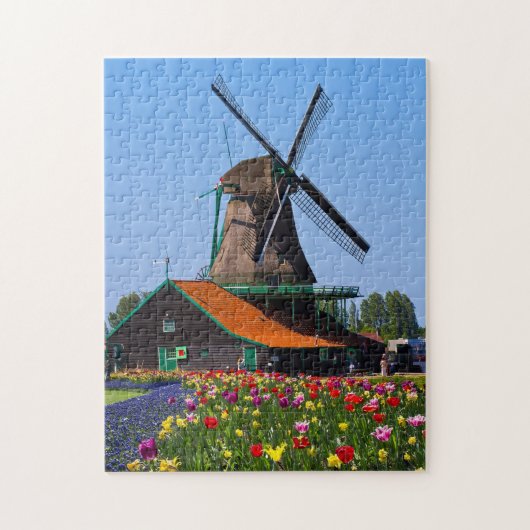 Windmill Netherlands Tulip Garden Europe Jigsaw Pu Puzzle (Vertikal)