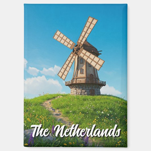 Windmill - Niederlande Magnet (Vorderseite)