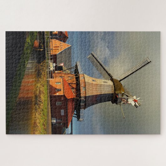 Windmill Ostfriesland Dutch Grind Grain Jigsaw Puz Puzzle (Horizontal)