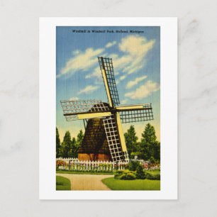 Windmill Park Holland, Michigan Vintag Postkarte