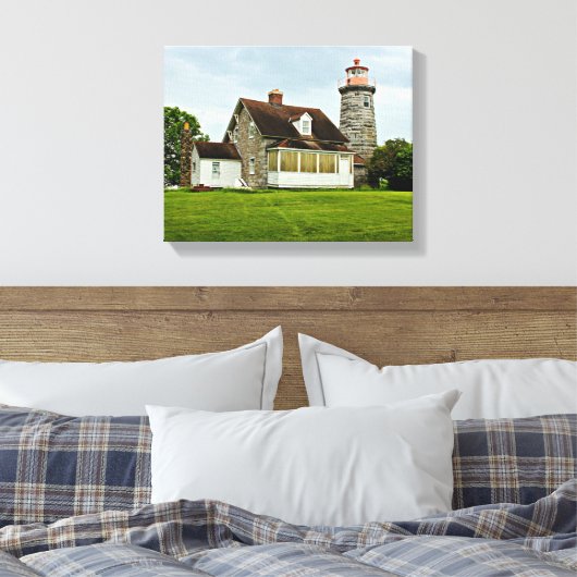 Windmill Point Lighthouse Canvas Print Leinwanddruck (Insitu (Schlafzimmer))