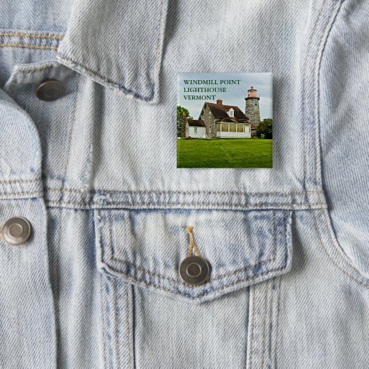 Windmill Point Lighthouse Lake Champlain VT Button (Beispiel)