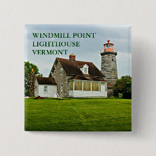Windmill Point Lighthouse Lake Champlain VT Button
