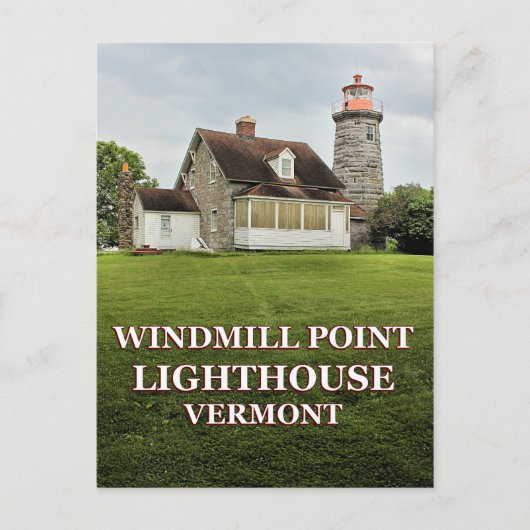 Windmill Point Lighthouse, Vermont Postcard Postkarte (Vorderseite)