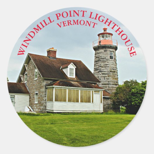 Windmill Point Lighthouse, Vermont Round Stickers (Vorderseite)