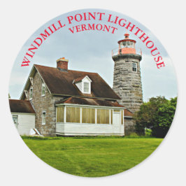 Windmill Point Lighthouse, Vermont Round Stickers