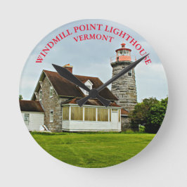 Windmill Point Lighthouse Vermont Round Wall Clock Runde Wanduhr