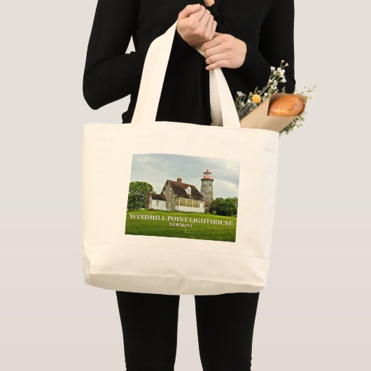 Windmill Point Lighthouse, Vermont Tote Bag Jumbo Stoffbeutel (Vorderseite (Produkt))