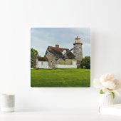 Windmill Point Lighthouse, Vermont Wall Clock Quadratische Wanduhr (Zuhause)