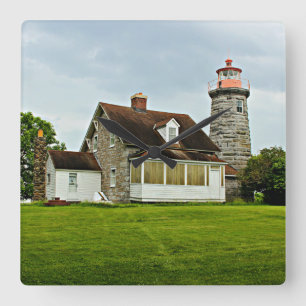 Windmill Point Lighthouse, Vermont Wall Clock Quadratische Wanduhr