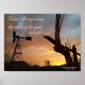 Windmill Saguaro Cactus Skeleton Arizona Sunset Poster (Vorne)