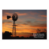 Windmill Silhouette Sunset Foto (Vorne)