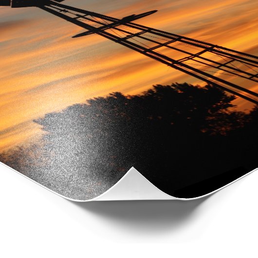 Windmill Silhouette Sunset Foto (Ecke)