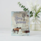 WINDMILL & SNOWFLAKEN VON SHARON SHARPE POSTKARTE (Stehend Vorderseite)