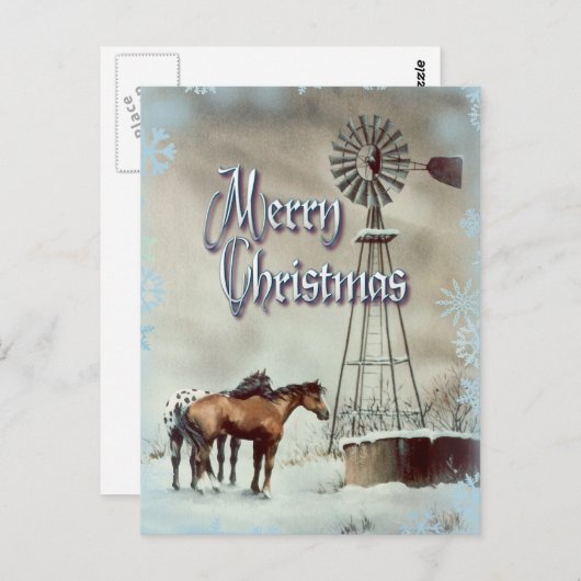 WINDMILL & SNOWFLAKEN VON SHARON SHARPE POSTKARTE (Vorne/Hinten)