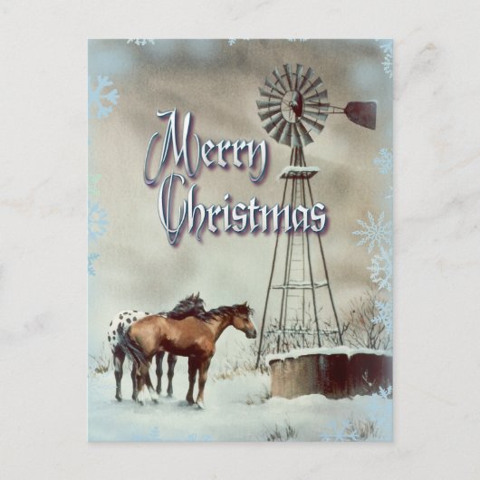 WINDMILL & SNOWFLAKEN VON SHARON SHARPE POSTKARTE (Vorderseite)