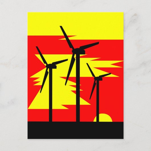 Windmill Sunrise Postkarte (Vorderseite)