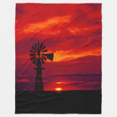 Windmill Sunset Fleecedecke (Vorderseite)