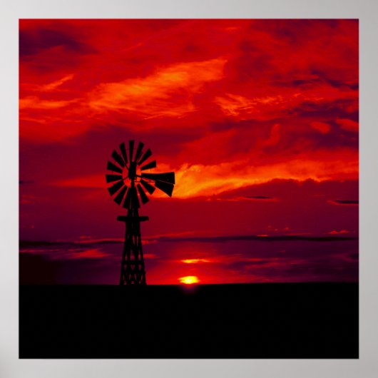 Windmill Sunset Poster (Vorne)